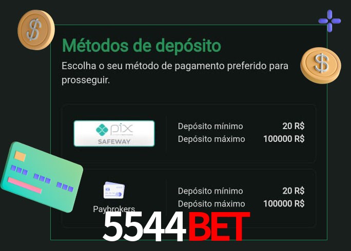 O cassino 5544BETbet oferece uma grande variedade de métodos de pagamento